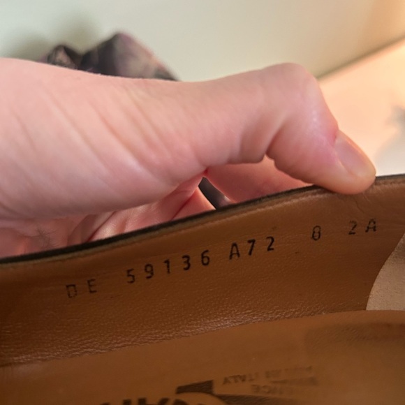 Salvatore Ferragamo Italian Olive Green Suede Heel, Loafer Style - Picture 10 of 11